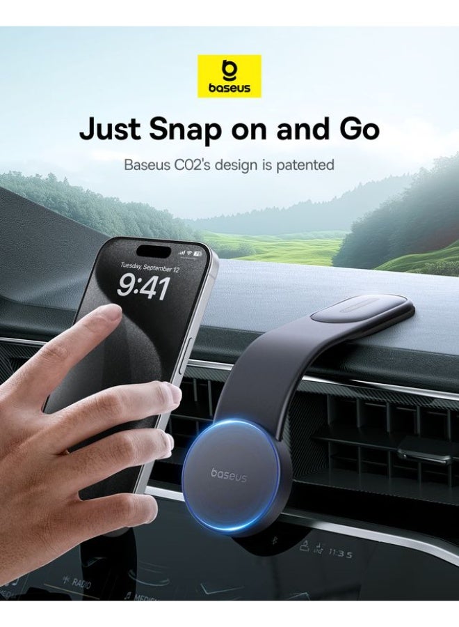 Baseus PrimeTrip C02 Air Magnetic Car Mount (Stick-on Type) – Strong Dashboard Holder with 360° Rotation, Cosmic Black - Image 4