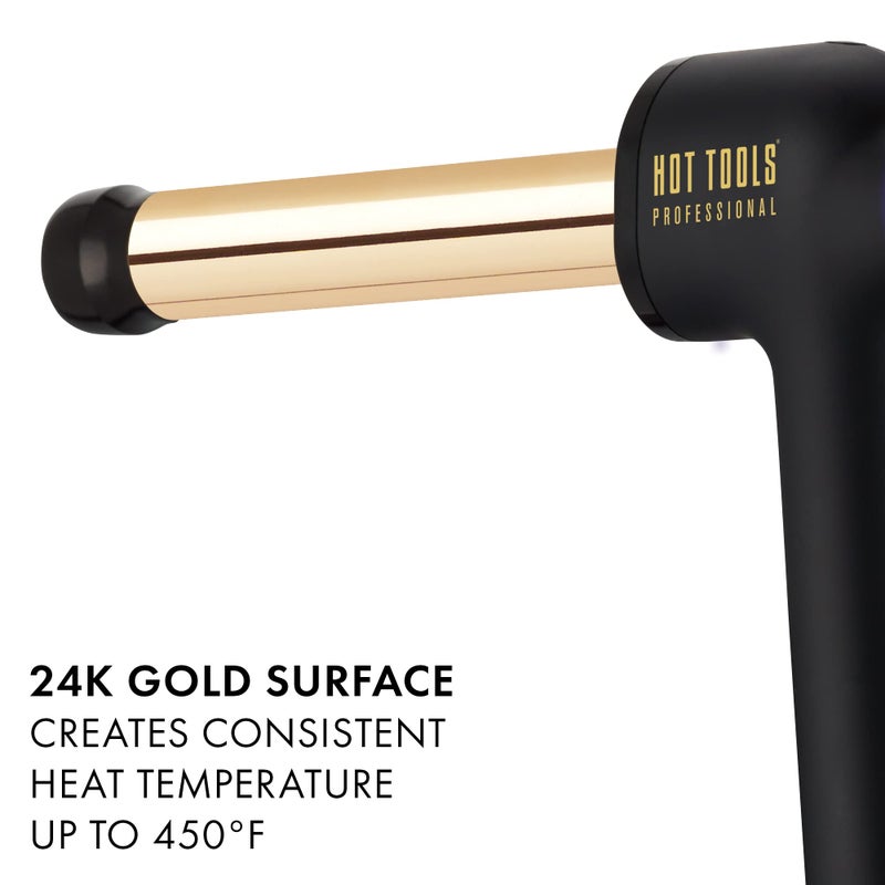 Hot Tools Pro Artist 24K Gold Curlbar Curling Wand | Long Lasting, Defined Curls (1 in) - Image 5