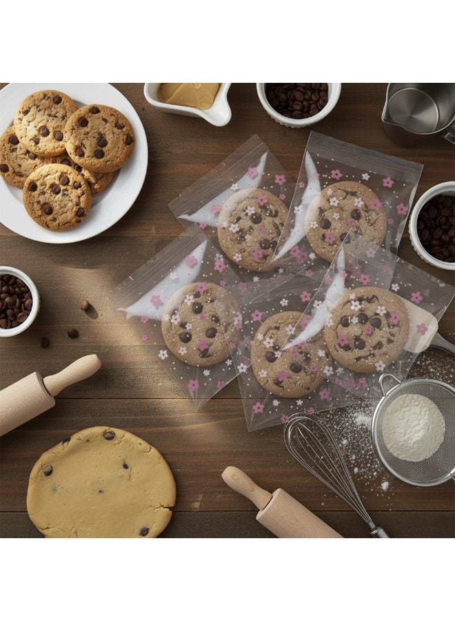 Ethic Solutions 100pcs of 10cm x 10cm Printed Transparent Resealable Cellophane Bags – Self-Sealing Cookie Gift Bags for Candy, Party Favors & Bakery Packaging - Image 4