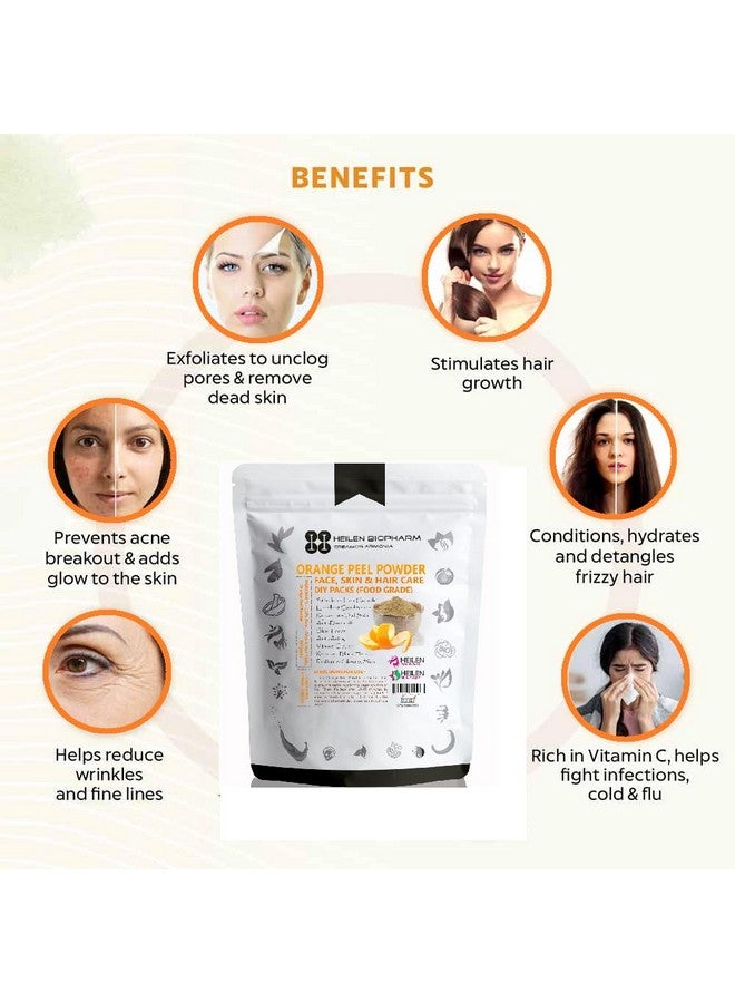 Heilen Biopharm Heilen Biopharm Orange Peel Powder - 100 g Pack of 1, For Radiant Skin & Body Nourishment  - Image 5