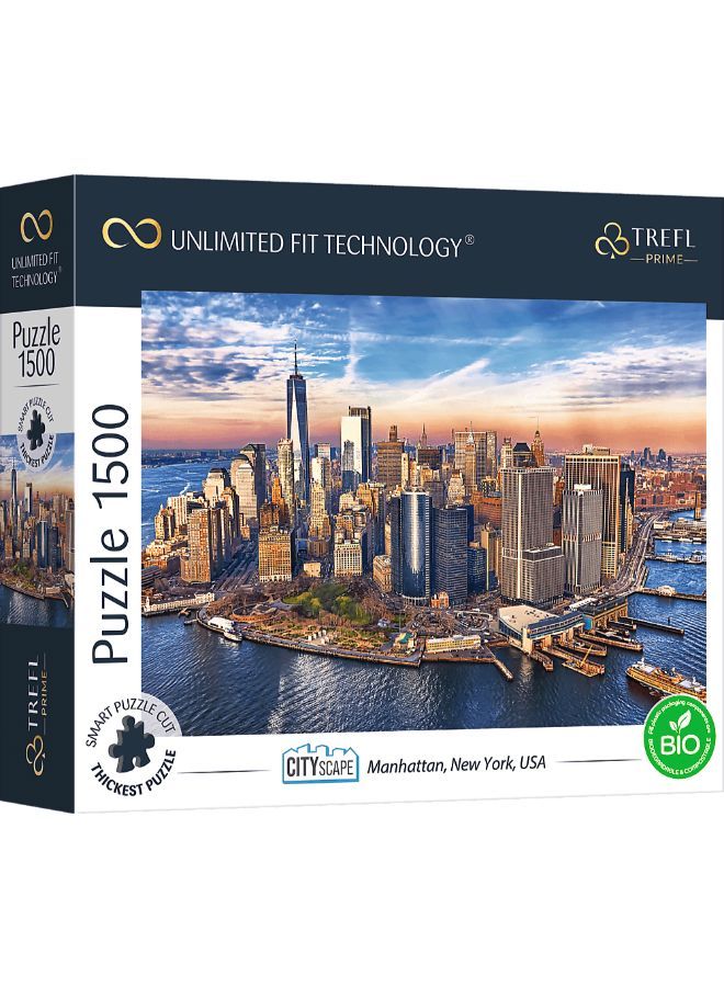 Trefl SHWY TREF PUZZLES - "1500 UFT" - CITYSCAPE: MANHATTAN, NEW YORK, USA"_FSC MIX 70%