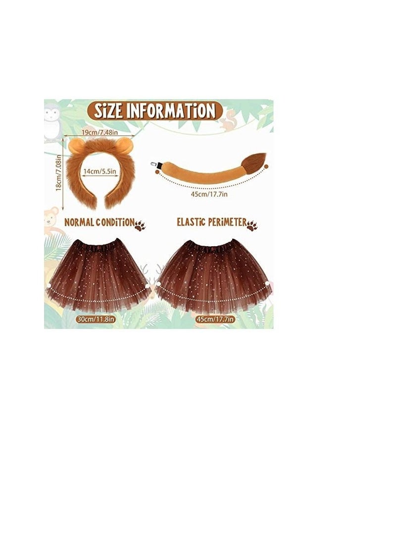 Lion Headband Skirt Set, Lion Ears Headband, Lion Costume for Girls Women Carnival Cosplay Party - Image 3