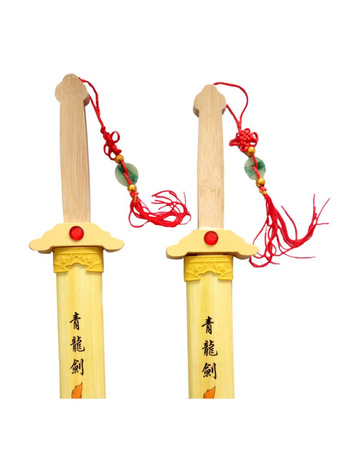 Scenic Spot Printed Dragon Word Wooden Dragon Sword Stall Temple Fair Best Selling Dragon Sword Sword Yiwu Wholesale-Color:Automatic Retractable Gold Hoop Bar With Lamp Random  - Image 5
