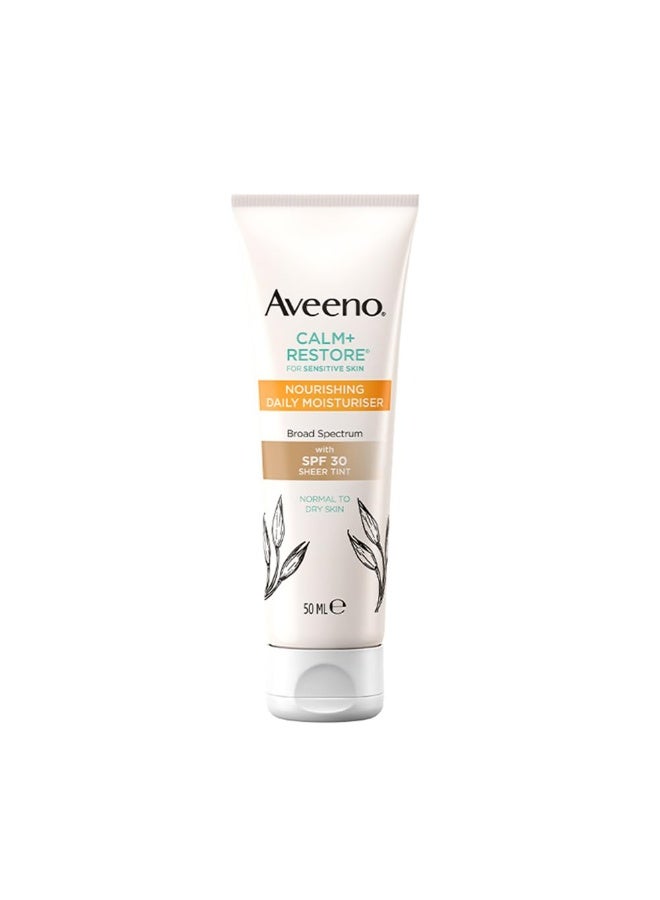 Aveeno Calm + Restore Nourishing Daily Moisturiser Broad Spectrum with SPF 30 50 ml - Image 1
