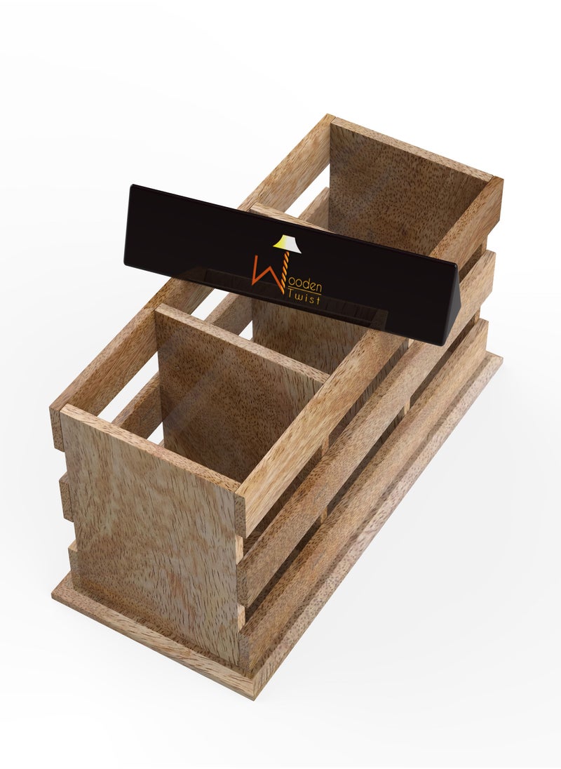 Wooden Twist Wooden Besteck Cutlery Holder  - Image 5