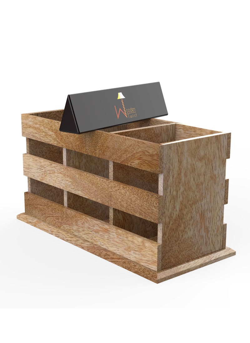 Wooden Twist Wooden Besteck Cutlery Holder  - Image 4