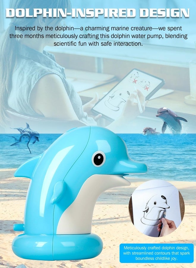 TEYOUAI Dolphin Water Table Pump with Magnetic Base No Drill 3H Runtime Continuous Flow Rechargeable for Step 2 for Kids Outdoor Water Play Toys Stable Water Fun Accessories Blue - Image 4