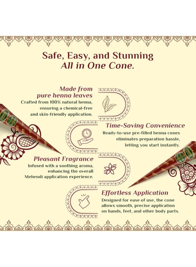 Neeta Mehendi Cone for Hand Designing Henna Mehendi Cone Bridal Mehendi Cones for Wedding Dulhan Mehendi Cone 1 Piece - Image 5