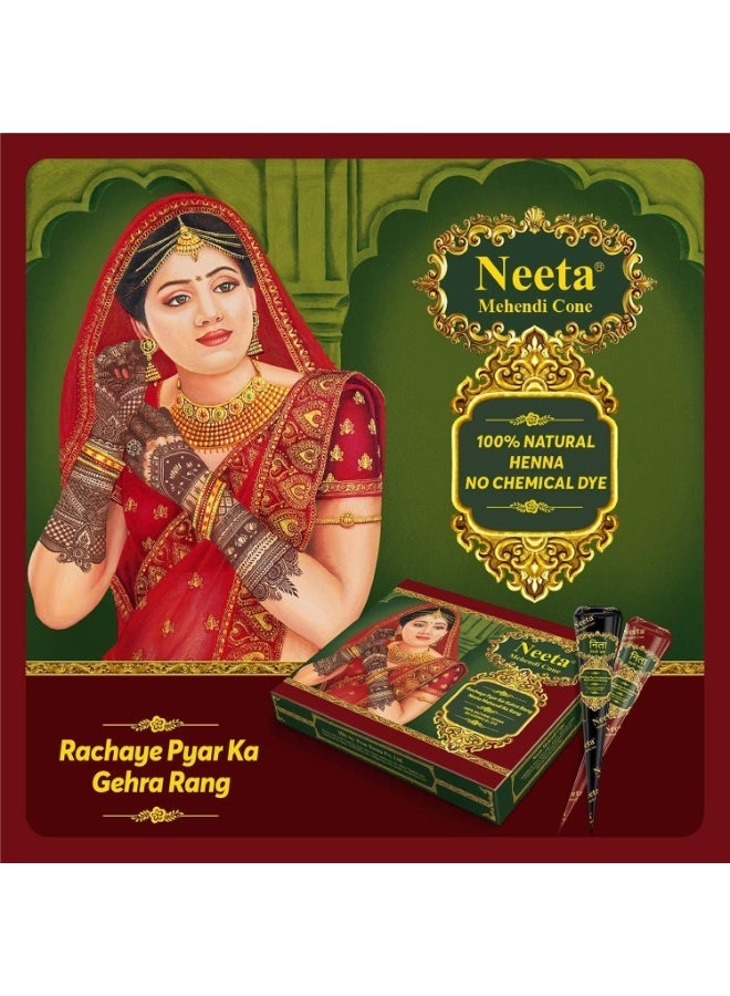 Neeta Mehendi Cone for Hand Designing Henna Mehendi Cone Bridal Mehendi Cones for Wedding Dulhan Mehendi Cone 1 Piece - Image 3