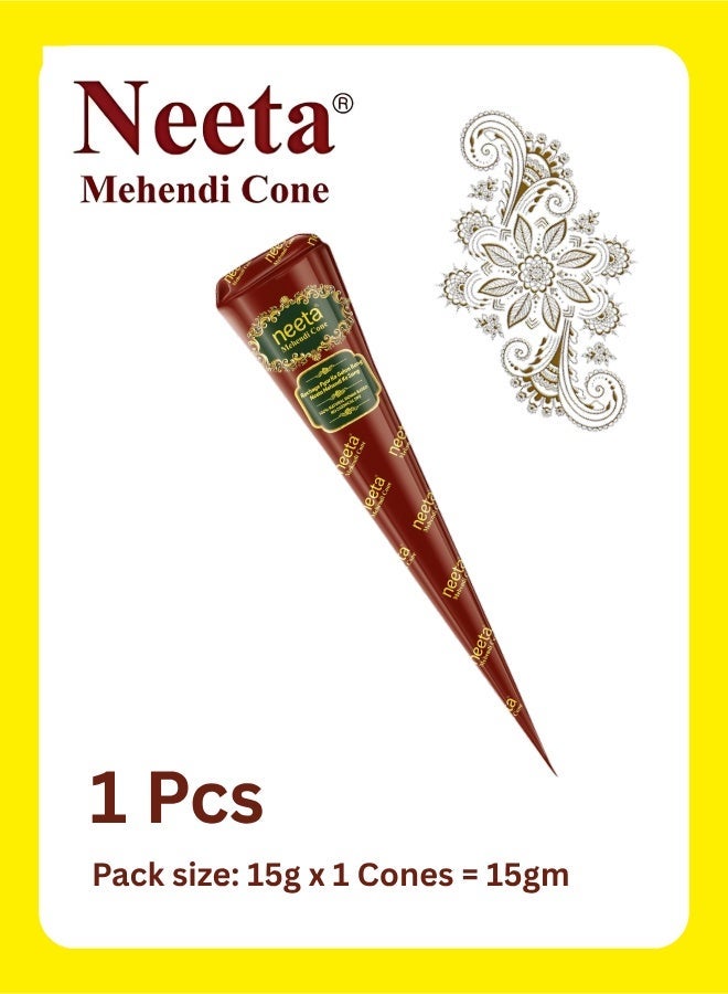 Neeta Mehendi Cone for Hand Designing Henna Mehendi Cone Bridal Mehendi Cones for Wedding Dulhan Mehendi Cone 1 Piece - Image 1
