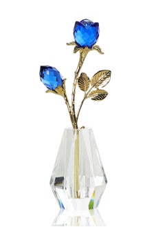 RARELY Blue Rose Crystal Vase Combination Set Home Decoration Gift Dressing Table Decorations Are The Best Gifts For Mom Sisters And Friends  - Image 1