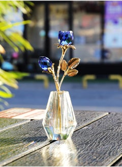 RARELY Blue Rose Crystal Vase Combination Set Home Decoration Gift Dressing Table Decorations Are The Best Gifts For Mom Sisters And Friends  - Image 3