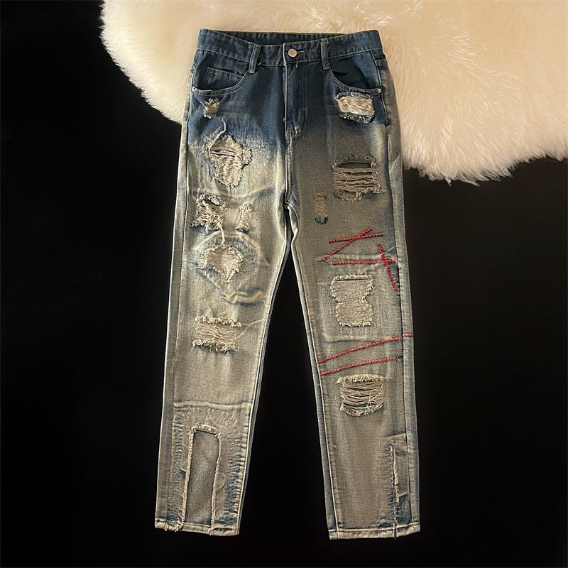 Unisex Classic Denim Jeans Loose Fit Daily Outdoor Wear - Image 1
