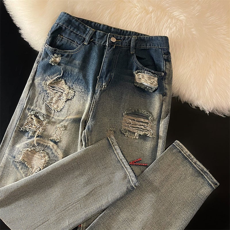 Unisex Classic Denim Jeans Loose Fit Daily Outdoor Wear - Image 3