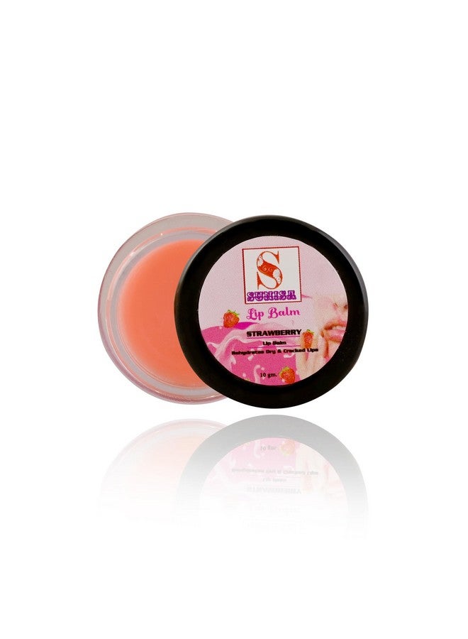 SUNISA Strawberry Lip Balm For Natural Pink Lips 10g | Nourishment, Dark And Chapped Lips - (Pack of 1) - Image 1