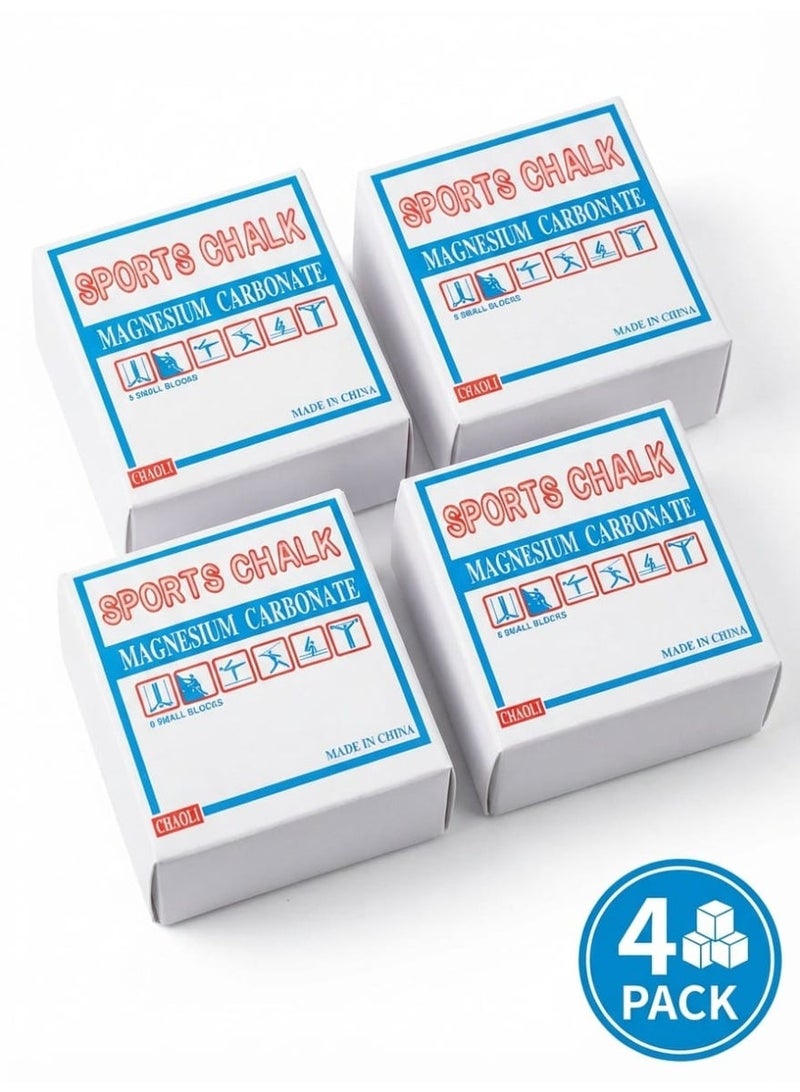 4 قطع من مسحوق المغنيسيوم لرفع الأثقال والرياضات الشاقة والرياضة البهلوانية وتسلق الصخور واللياقة البدنية والتدريبات المضادة للانزلاق. بودرة رفع الاثقال - Image 1