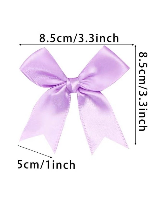Purple Satin Bow Ribbon for Decorating Gift Boxes and Baby Showers & Birthday Gifts, 50pcs - Image 2