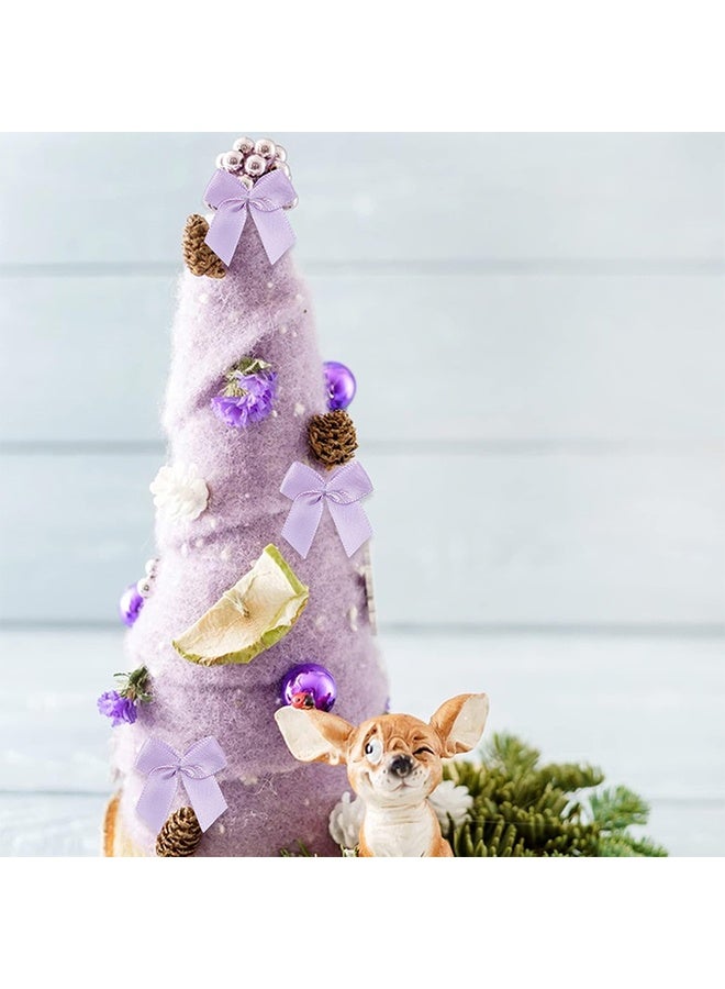 Purple Satin Bow Ribbon for Decorating Gift Boxes and Baby Showers & Birthday Gifts, 50pcs - Image 4