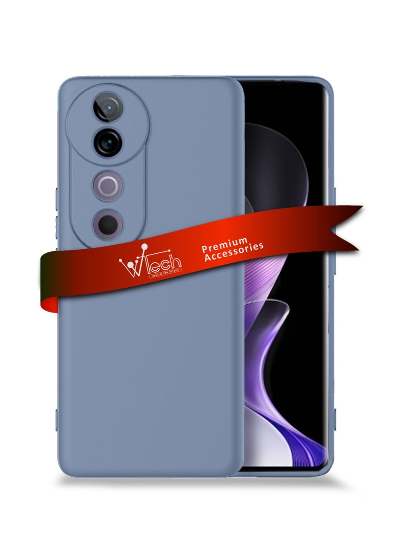 Wtech vivo V40 / V40 Pro 5G 2024 Premium Soft Liquid Silicone Case Cover - Rock Blue - Image 1