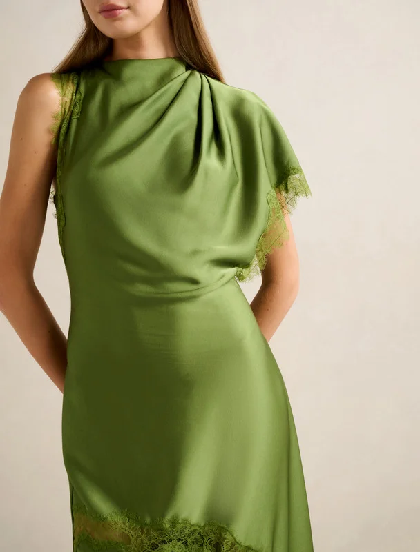 فورايفر نيو Kody Satin Lace Asym Dress