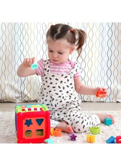 Toyshine Toyshine Baby Activity Cube - 6-in-1 Musical Baby Learning Toys, Play Set Includes A-B-C-D Letters, Colorful Shape Sorter, Vehicles Puzzle, 4 Piano Keys and More  - Image 3