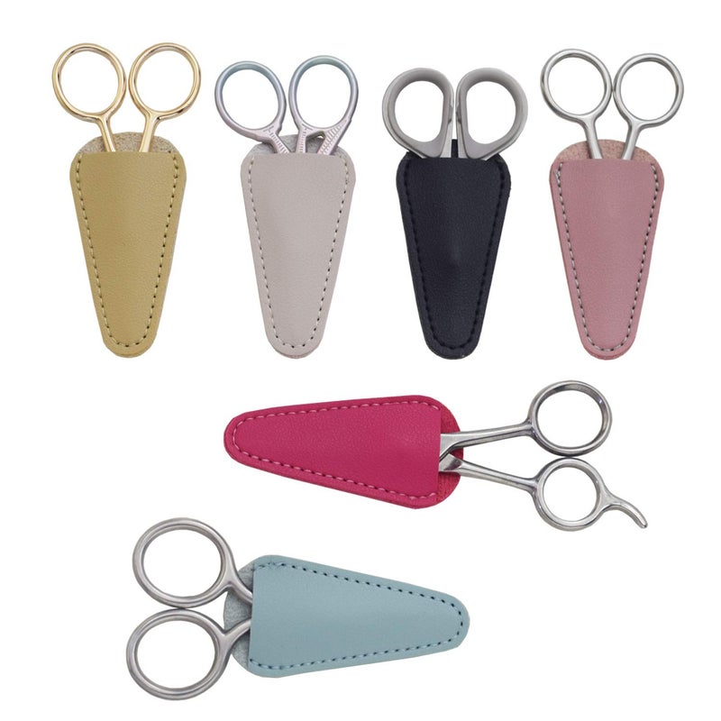 Yutoner 6-Piece Multicolor Scissor Sheaths - Synthetic Leather, Ambidextrous, Compact, Scissors Protection Covers for Sewing, Crafting, DIY, Facial Hair Trimming - Image 2