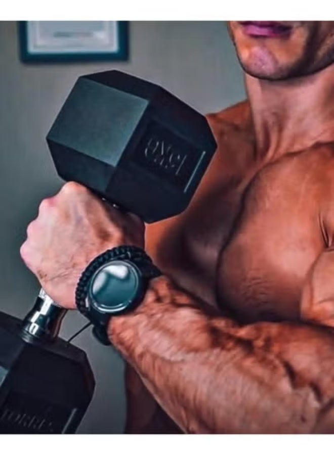 Hulk Hex Dumbbell Set – Solid Shiny Rubber – 2 Pieces, 10 KG Each - Image 2