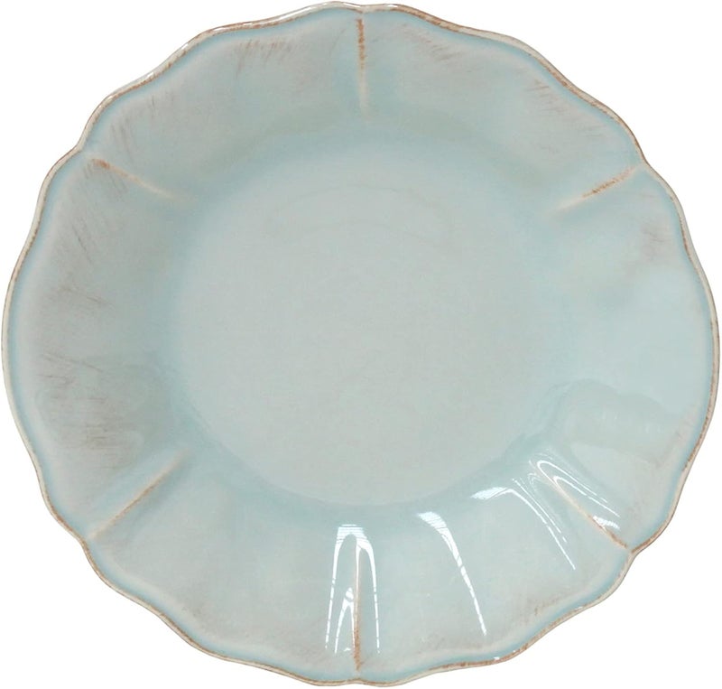 Costa Nova Ceramic Stoneware 10 Soup Pasta Plate  Alentejo Collection Turquoise  Microwave  Dishwasher Safe Dinnerware  Food Safe Glazing  Restaurant Quality Tableware - Image 1