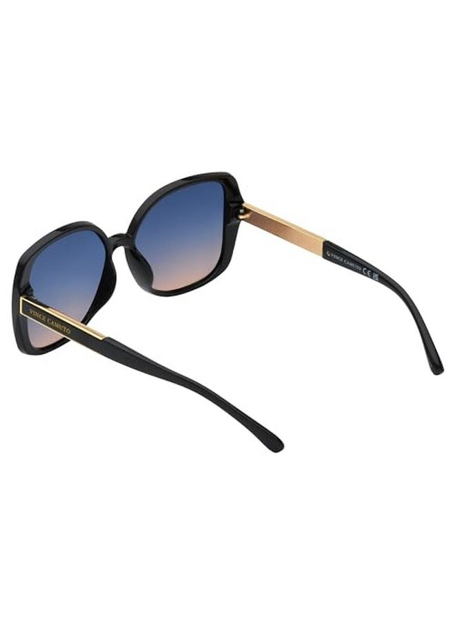 VINCE CAMUTO - Women'S Vc1002 Glamorous 100% Uv Protective Square Sunglasses. Luxe Gifts For Her 61 Mm Black - Image 1