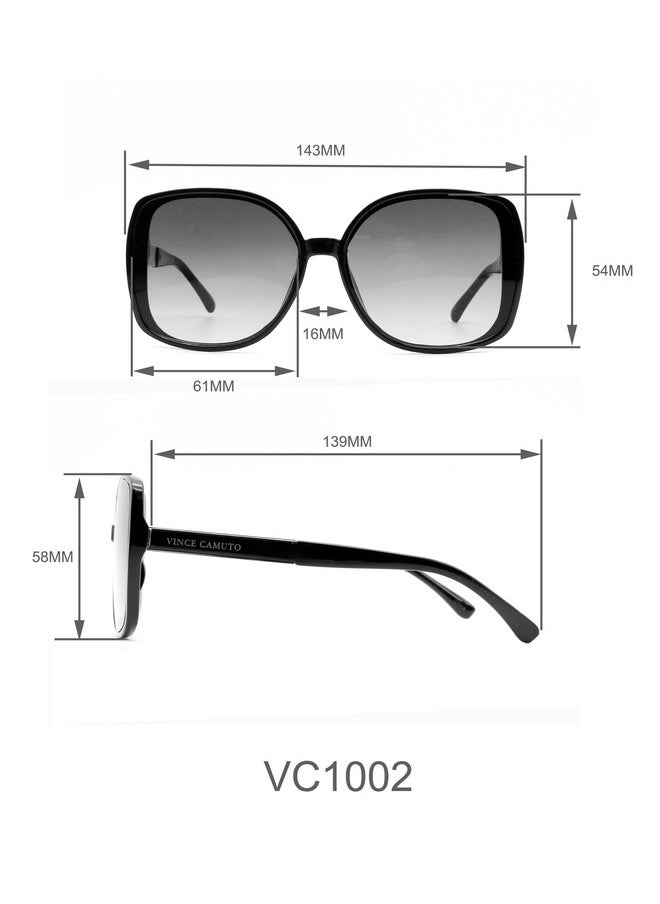 VINCE CAMUTO - Women'S Vc1002 Glamorous 100% Uv Protective Square Sunglasses. Luxe Gifts For Her 61 Mm Black - Image 1