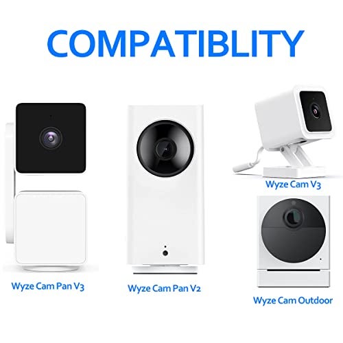 Pefecon Wall Mount for Wyze Cam Pan V3 and Wyze Cam V4 and V3 and Wyze Cam Outdoor 3 Pack 360 Degree Swivel Adjustable Wall Mount Bracket for Wyze Outdoor Indoor Camera System Wyze Camera is NOT Included - Image 3