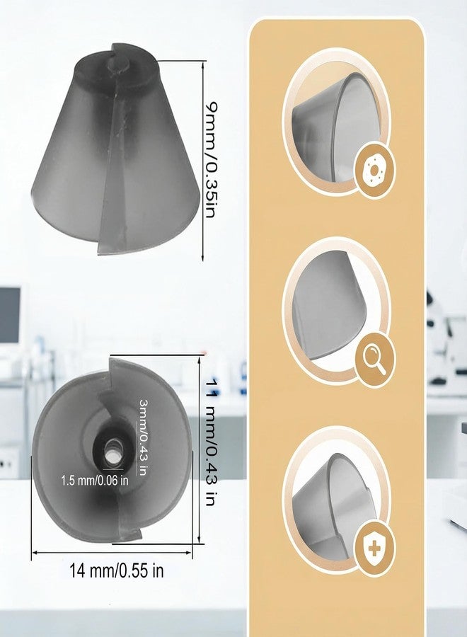 YAFIYGI 10 Counts Hearing Aid Ear Tips Replacement Fit Standard Receiver Tulip Domes Dark Gray Split Ear Rub Piece Comfortable Hearing Amplifier Kit Perfect for Open Air Open fit Hearing Aid Wax - Image 2