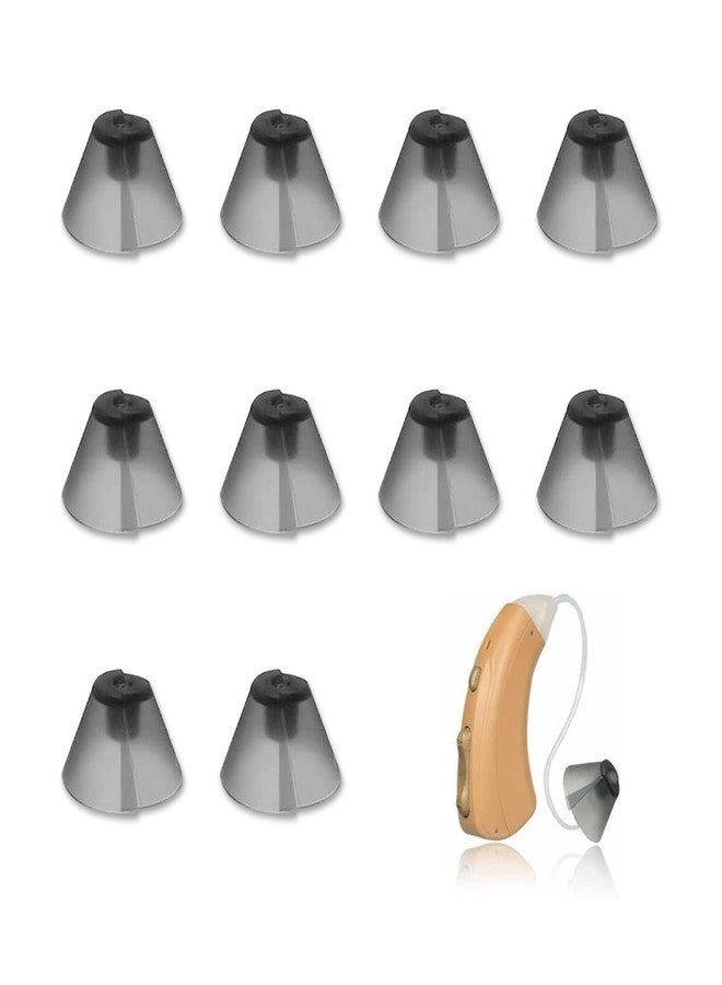 YAFIYGI 10 Counts Hearing Aid Ear Tips Replacement Fit Standard Receiver Tulip Domes Dark Gray Split Ear Rub Piece Comfortable Hearing Amplifier Kit Perfect for Open Air Open fit Hearing Aid Wax - Image 1