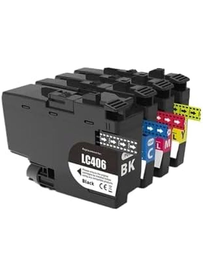 خرطوشة حبر بديلة LC406 بسعة قياسية مجموعة واحدة 4 ألوان متوافقة مع HL JF1 MFC J4335DW J4345DW J4535DW - Image 1