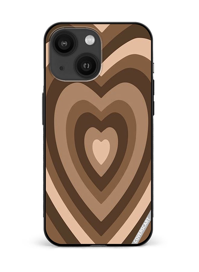 COVERSCART Protective Case Cover For Apple iPhone 14 Plus Heart Design Brown