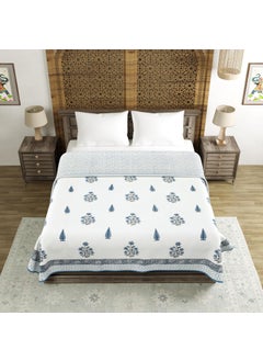 BLOCKS OF INDIA BLOCKS OF INDIA 100 Cotton Dohar King Size Reversible Hand Block Printed Malmal Summer Dohar Color 10  - Image 2