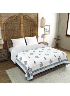 BLOCKS OF INDIA BLOCKS OF INDIA 100 Cotton Dohar King Size Reversible Hand Block Printed Malmal Summer Dohar Color 10  - Image 1