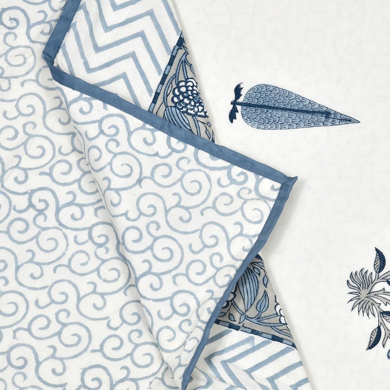 BLOCKS OF INDIA 100 Cotton Dohar King Size Reversible Hand Block Printed Malmal Summer Dohar Color 10 - Image 5