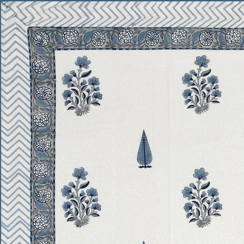 BLOCKS OF INDIA 100 Cotton Dohar King Size Reversible Hand Block Printed Malmal Summer Dohar Color 10 - Image 4