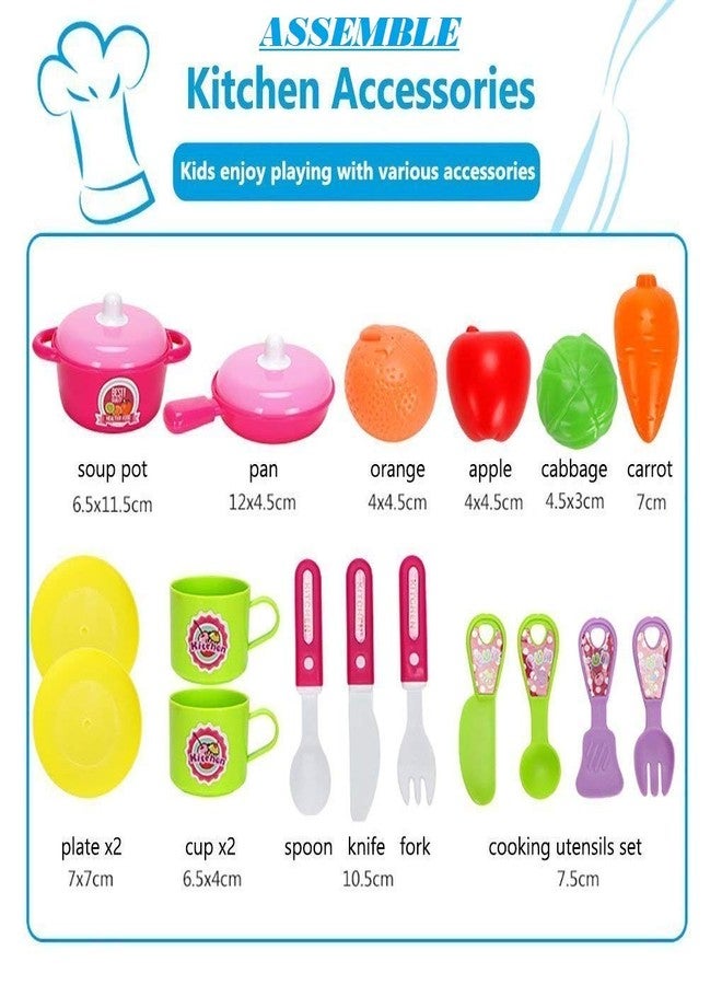 AUTHFORT New Pretend Play Carry Along Kitchen Food Play Set for Girls (26 Pcs) - Image 3