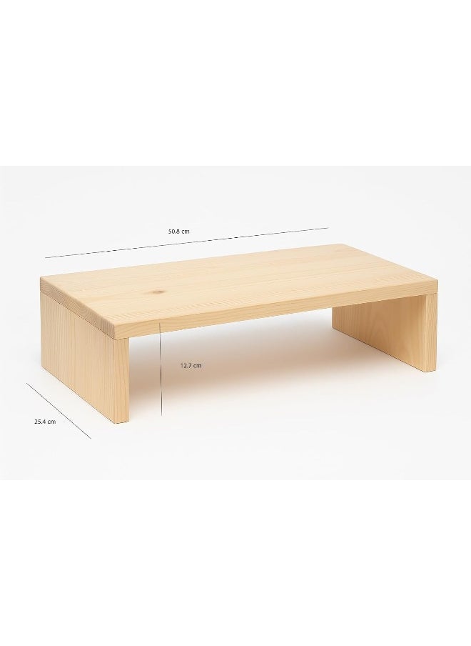 Horoof Home Wooden Monitor decor Riser – Ergonomic Desktop Organizer for Computer, Printer & Laptop  - Image 2