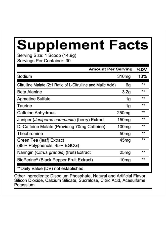 REDCON1 توتال وور بري وورك آوت - إل سيترولين، حمض الماليك، مستخلص أوراق الشاي الأخضر لتعزيز الضخ قبل التمرين للنساء والرجال - 3.2 جرام بيتا ألانين لتقليل التعب، فيس سيتي 30 حصة - Image 2