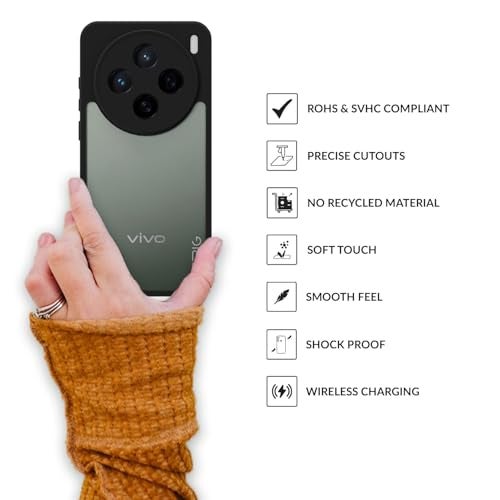 SPRIG Compatible with vivo x200 Pro Premium FlexTone Back Cover Drop Tested Shock Proof Mobile Case for Men, Women, Boys and Girls with Camera Protection (Black Transparent) - Image 4
