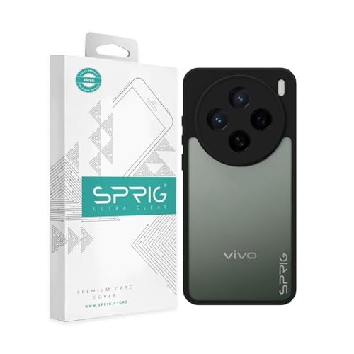 SPRIG Compatible with vivo x200 Pro Premium FlexTone Back Cover Drop Tested Shock Proof Mobile Case for Men, Women, Boys and Girls with Camera Protection (Black Transparent) - Image 1