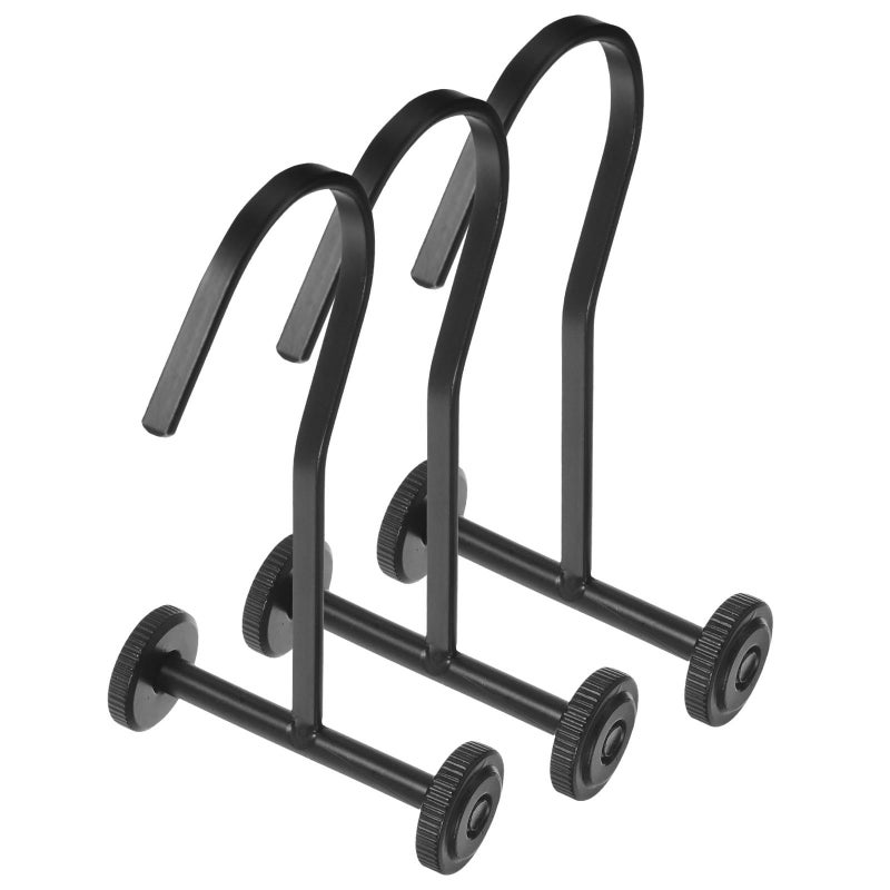24 Inch Matte Black Metal Shower Curtain Hooks Detachable Strong Load Bearing 3 Pack - Image 2