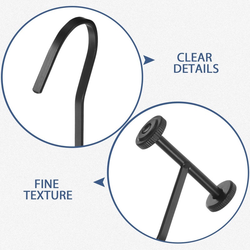 24 Inch Matte Black Metal Shower Curtain Hooks Detachable Strong Load Bearing 3 Pack - Image 3