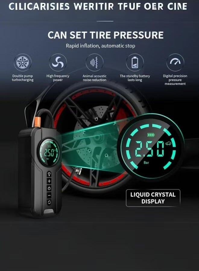 Denx DX414 6000 mAh portable car starter battery with built-in air blower - Image 4