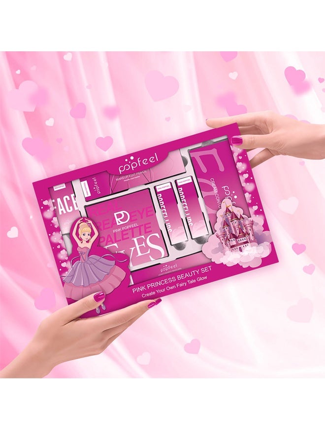 popfeel Makeup Set, Beginner All In One Studio Complete Makeup Combination Kit, 16 Colors Eyeshadow, Lip Gloss, Foundation, Lipstick & Concealer Full Cosmetic Set For Women Daily Party Travel - Image 5