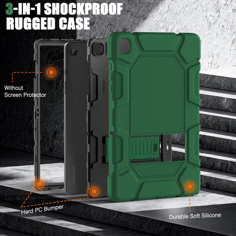 Azzsy Case for Samsung Galaxy Tab A11+/A9+ Plus 11 Inch 2026/2024, Heavy Duty Shockproof Rugged High Impact Protective Case, Alpine Green - Image 5