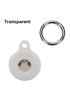 Suitable For Apple Airtag Case Protective Case Airtags Positioning Tracker Anti-lost Silicone Protective Case-Color:Transparent + Round Buckle + OPP